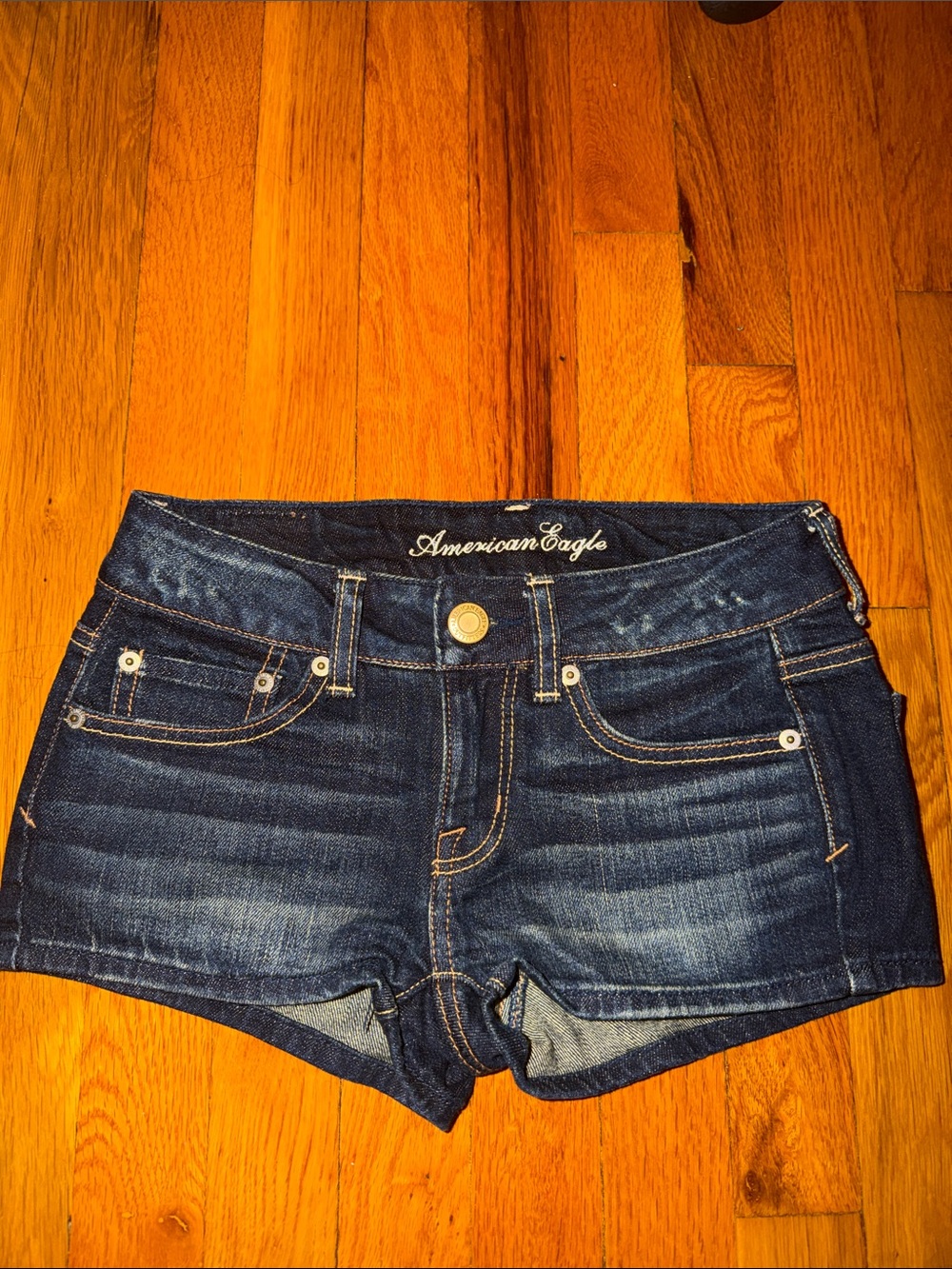 American Eagle Outfitters Dark Blue Denim Women's Short Shorts